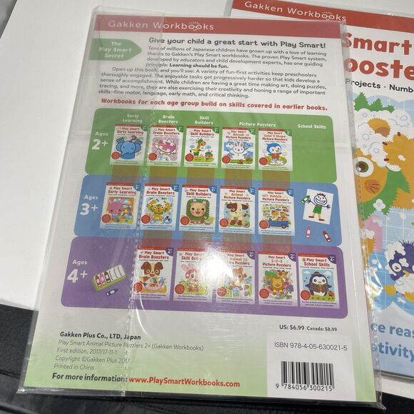 Gakken Play Smart Workbook Set Animal Picture Puzzlers 2+ & Brain Boosters 3+ - Picture 4 of 5